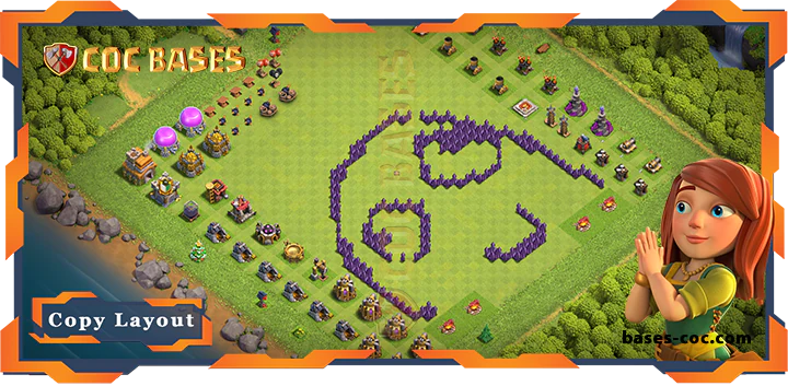 Top Troll Base TH7 with Link, Funny Layout - Clash of Clans (205)