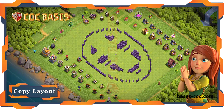 Top Troll Base TH7 with Link, Funny Layout - Clash of Clans (221)