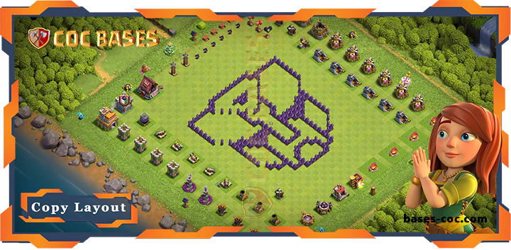 Top Troll Base TH7 with Link, Funny Layout - Clash of Clans (224)