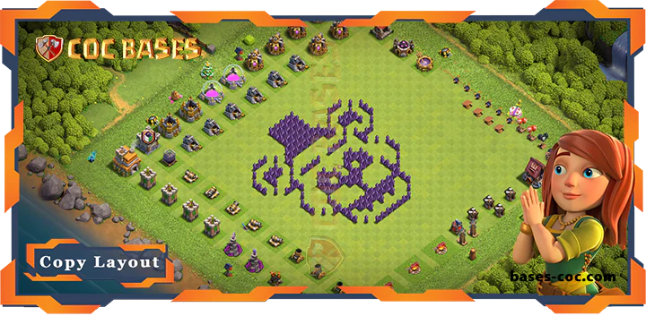 Top Troll Base TH7 with Link, Funny Layout - Clash of Clans (237)