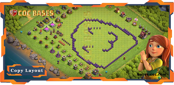 Top Troll Base TH7 with Link, Funny Layout - Clash of Clans (240)