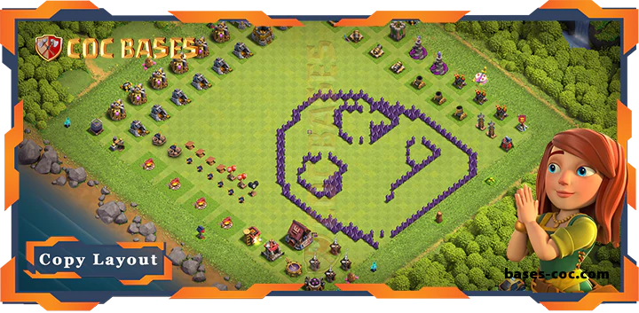 Top Troll Base TH7 with Link, Funny Layout - Clash of Clans (247)