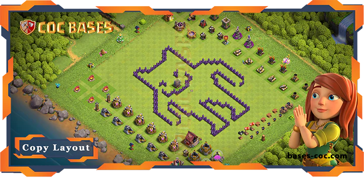Top TrollFunny Base TH7 with Link, Funny Layout - Clash of Clans (215)