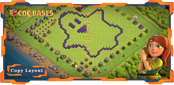 Top TrollFunny Base TH7 with Link, Funny Layout - Clash of Clans (289)