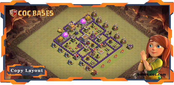 Top War Base TH7 Max Level with Link, Anti Everything Layout - Clash of Clans (151)