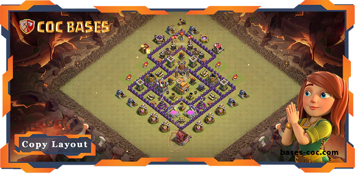 Top War Base TH7 Max Level with Link, Anti Everything Layout - Clash of Clans (265)