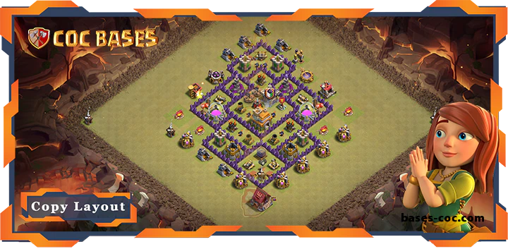 Top War Base TH7 with Link, Anti 2 Star, Anti Everything Layout - Clash of Clans (294)
