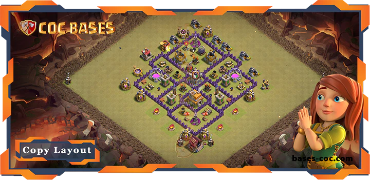 Top War Base TH7 with Link, Anti 2 Star, Anti Everything Layout - Clash of Clans (305)