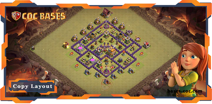 Top War Base TH7 with Link, Anti 2 Star, Hybrid Layout - Clash of Clans (285) 4 Top War Base TH7 with Link, Anti 2 Star, Hybrid Layout - Clash of Clans (285)