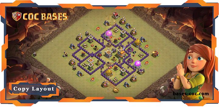 Top War Base TH7 with Link, Anti 3 Star, Anti AirDragon Layout - Clash of Clans (191)