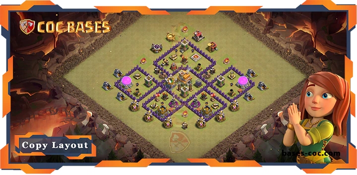 Top War Base TH7 with Link, Anti 3 Star, Anti Everything Layout - Clash of Clans (210)