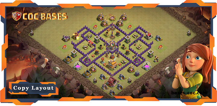 Top War Base TH7 with Link, Anti 3 Star Layout - Clash of Clans (293) 8 Top War Base TH7 with Link, Anti 3 Star Layout - Clash of Clans (293)