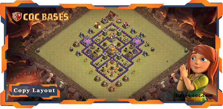 Top War Base TH7 with Link, Anti Air/Dragon, Hybrid, Defense Layout - Clash of Clans (274) 3 Top War Base TH7 with Link, Anti AirDragon, Hybrid, Defense Layout - Clash of Clans (274)