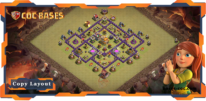 Top War Base TH7 with Link, Anti Everything, Anti 2 Star Layout - Clash of Clans (239)