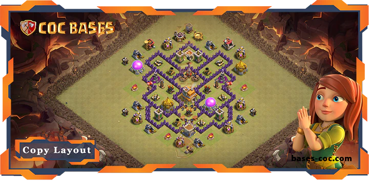 Top War Base TH7 with Link, Anti Everything Layout - Clash of Clans (173)