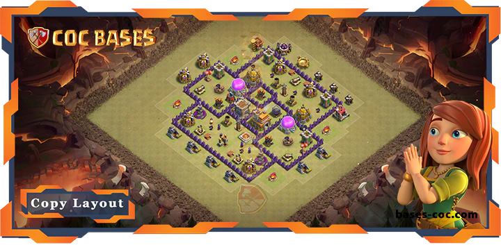 Top War Base TH7 with Link, Anti Everything Layout - Clash of Clans (206)