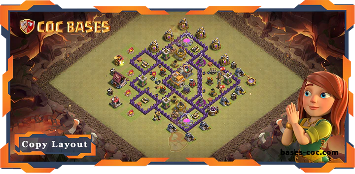 Top War Base TH7 with Link, Hybrid, Anti 3 Star Layout - Clash of Clans (309) 4 Top War Base TH7 with Link, Hybrid, Anti 3 Star Layout - Clash of Clans (309)