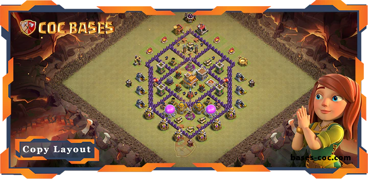 Top War Base TH7 with Link, Hybrid, Anti Everything, Defense Layout - Clash of Clans (207)