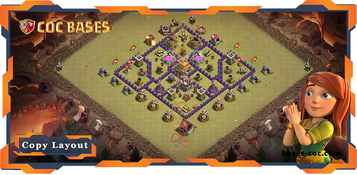 Top War Base TH7 with Link, Hybrid, Anti Everything, Defense Layout - Clash of Clans (259)