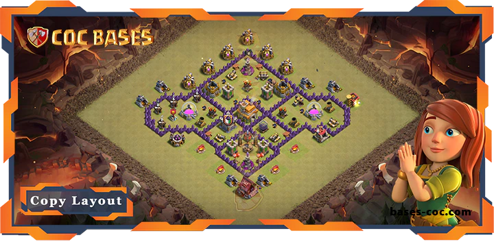 Top War Base TH7 with Link, Hybrid Layout - Clash of Clans (269) 8 Top War Base TH7 with Link, Hybrid Layout - Clash of Clans (269)