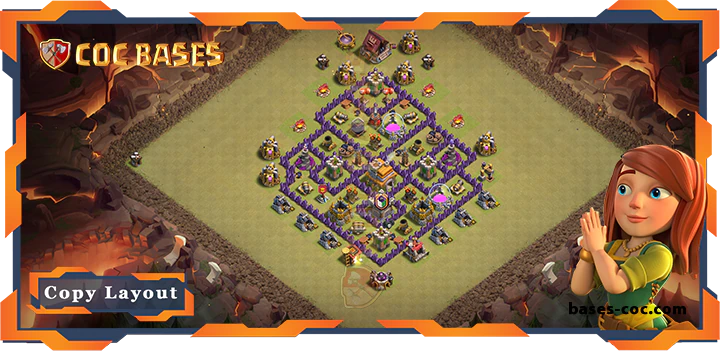 Top War Base TH7 with Link,Hybrid Layout - Clash of Clans (267) 10 Top War Base TH7 with Link,Hybrid Layout - Clash of Clans (267)