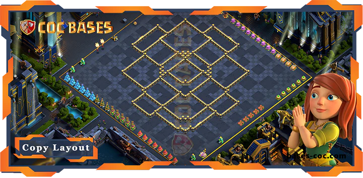 COC Bases Walls - Top Trophy Base TH17 with Link, Hybrid, Defense Layout - Clash of Clans (276)