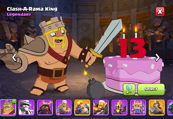 Clash A Rama King - Hero skin for Barbarian King of Season August 2025