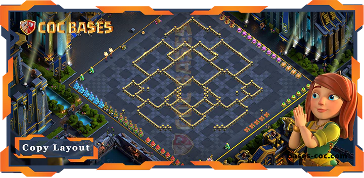 Coc bases Walls - Top Base TH17 with Link, Anti 3 Star Layout - Clash of Clans (234)