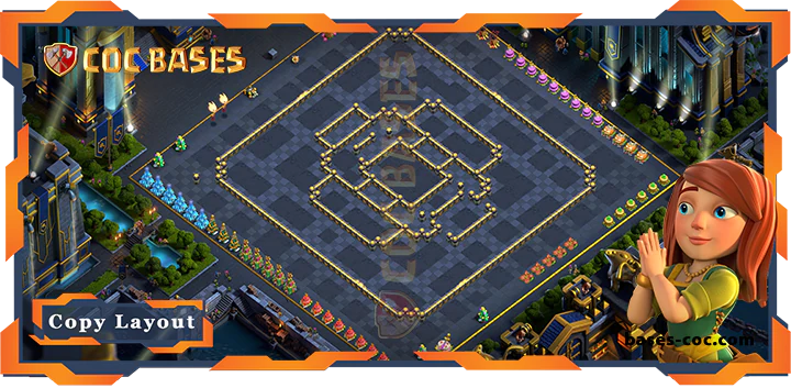 Coc bases Walls - Top Base TH17 with Link, Anti 3 Star Layout - Clash of Clans (255)