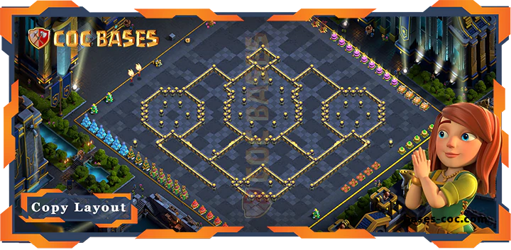 Coc bases Walls - Top Base TH17 with Link, Anti 3 Star Layout - Clash of Clans (306)