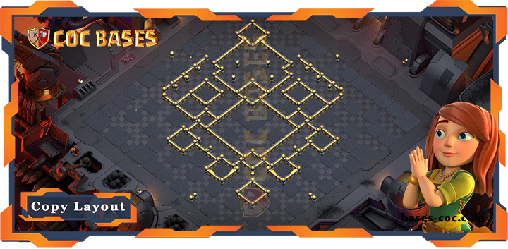 Coc bases Walls - Top Base TH17 with Link, WarCWL, Anti 3 Star, Defense Layout - Clash of Clans (293)
