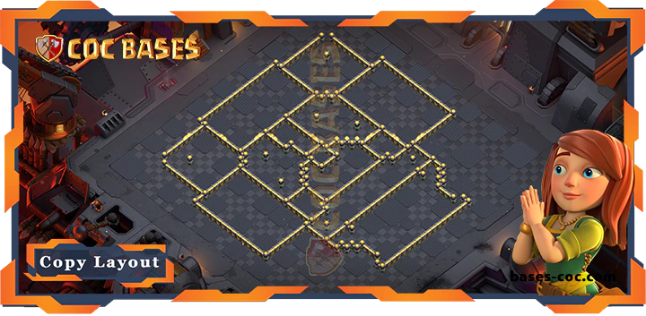 Coc bases Walls - Top Base TH17 with Link, WarCWL, Defense Layout - Clash of Clans (288)