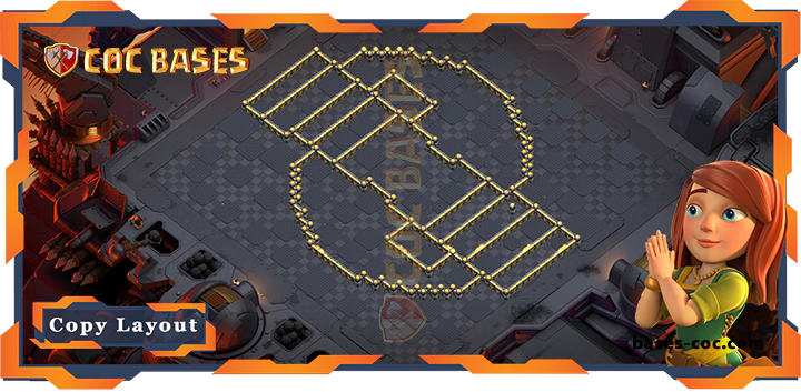Coc bases Walls - Top Base TH17 with Link, WarCWL, Defense Layout - Clash of Clans (295)