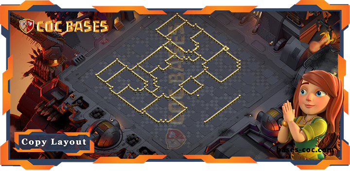 Coc bases Walls - Top Base TH17 with Link, WarCWL, Hybrid Layout - Clash of Clans (286)