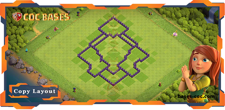 Coc bases Walls - Top Base TH7 with Link, Anti 2 Star, Anti Everything Layout - Clash of Clans (335)