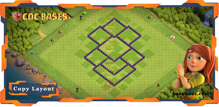 Coc bases Walls - Top Base TH7 with Link, Anti 2 Star, Defense Layout - Clash of Clans (312)