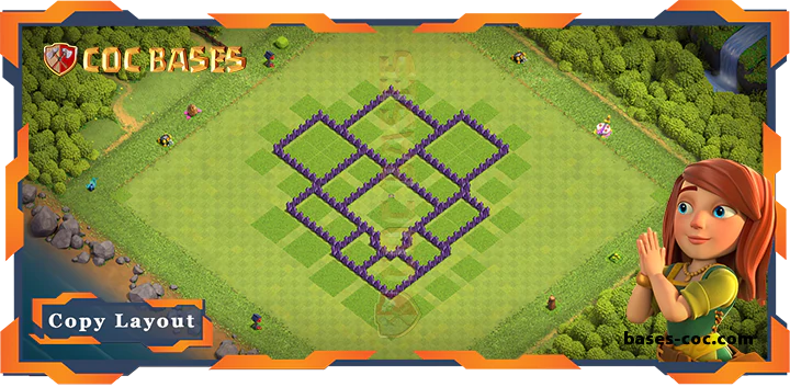 Coc bases Walls - Top Base TH7 with Link, Anti 2 Star Layout - Clash of Clans (325)