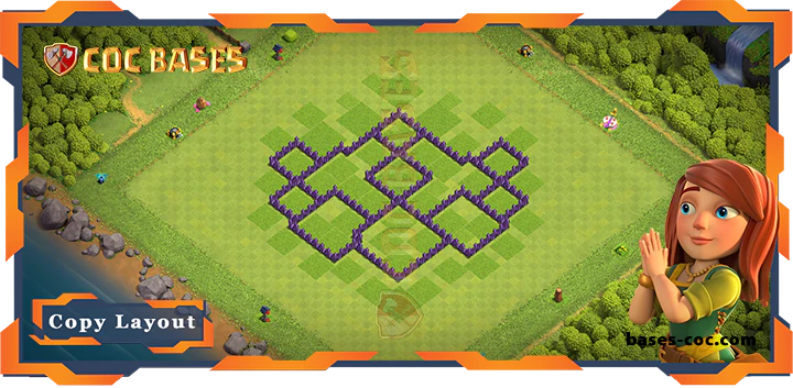Coc bases Walls - Top Base TH7 with Link, Anti 3 Star, Hybrid Layout - Clash of Clans (322)
