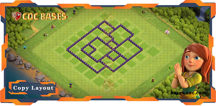 Coc bases Walls - Top Base TH7 with Link, Hybrid, Anti 2 Star Layout - Clash of Clans (342)