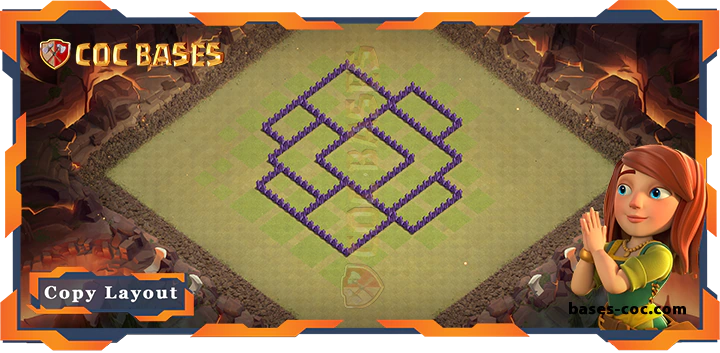 Coc bases Walls - Top Base TH7 with Link, WarCWL, Anti 2 Star, Anti Everything Layout - Clash of Clans (343)