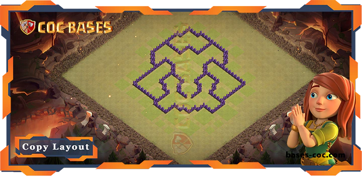 Coc bases Walls - Top Base TH7 with Link, WarCWL, Anti 3 Star, Anti Everything Layout - Clash of Clans (345)