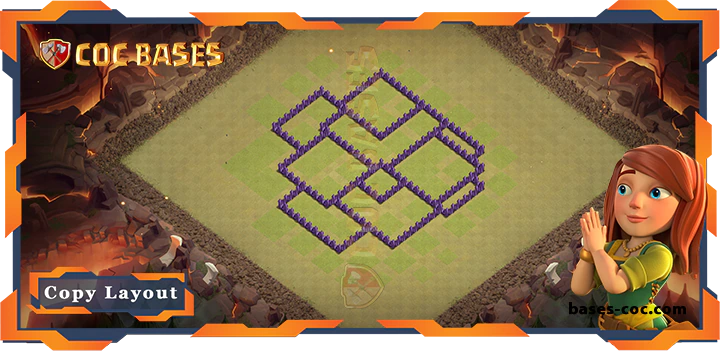 Coc bases Walls - Top Base TH7 with Link, WarCWL, Hybrid, Anti 2 Star Layout - Clash of Clans (331)