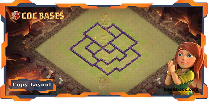 Coc bases Walls - Top Base TH7 with Link, WarCWL, Hybrid, Anti AirDragon Layout - Clash of Clans (328)