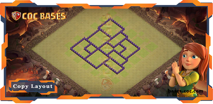 Coc bases Walls - Top Base TH7 with Link, WarCWL, Hybrid Layout - Clash of Clans (323)