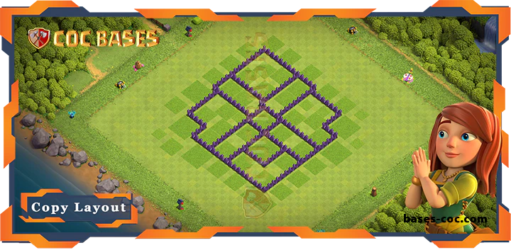 Coc bases Walls - Top Farming Base TH7 with Link, Anti 3 Star, Anti AirDragon Layout - Clash of Clans (332)