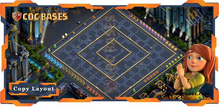 Coc bases Walls - Top Hybrid Base TH17 with Link, Anti AirElectro Dragon, Defense Layout - Clash of Clans (220)