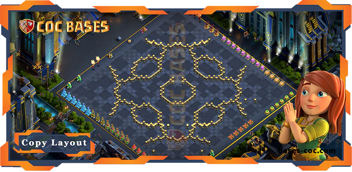 Coc bases Walls - Top Hybrid Base TH17 with Link, Anti Everything, Defense Layout - Clash of Clans (187)