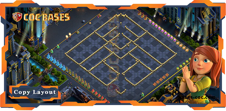 Coc bases Walls - Top Hybrid Base TH17 with Link, Anti Everything, Defense Layout - Clash of Clans (189)