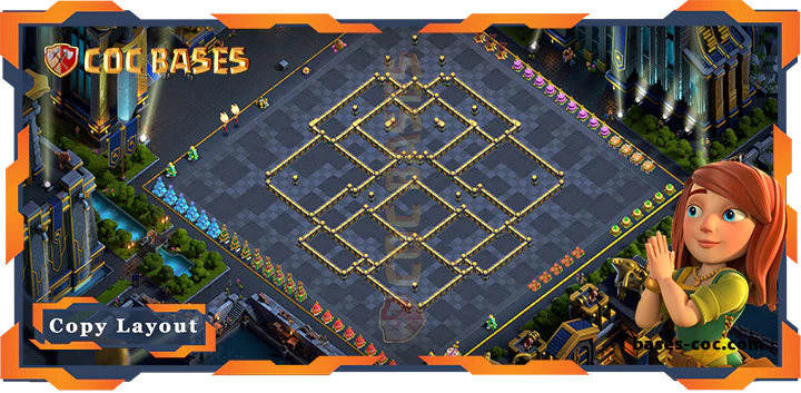 Coc bases Walls - Top Hybrid TH17 with Link, Anti 3 Star Layout - Clash of Clans (316)