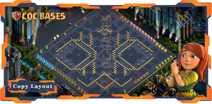 Coc bases Walls - Top Trophy Base TH17 with Link, Defense Layout - Clash of Clans (162)